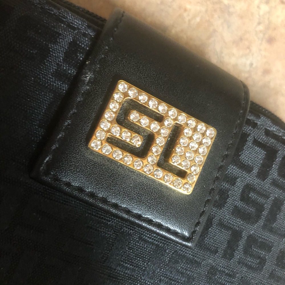 Black Rhinestone Snap Zip Wallet - Picture 4 of 10